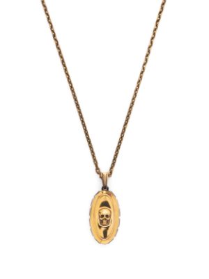 Gold hot sale skull necklace