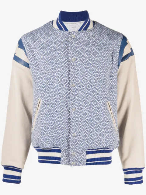 RHUDE diamond-jacquard baseball jacket