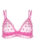 Love Stories heart-print semi-sheer bralette - Pink