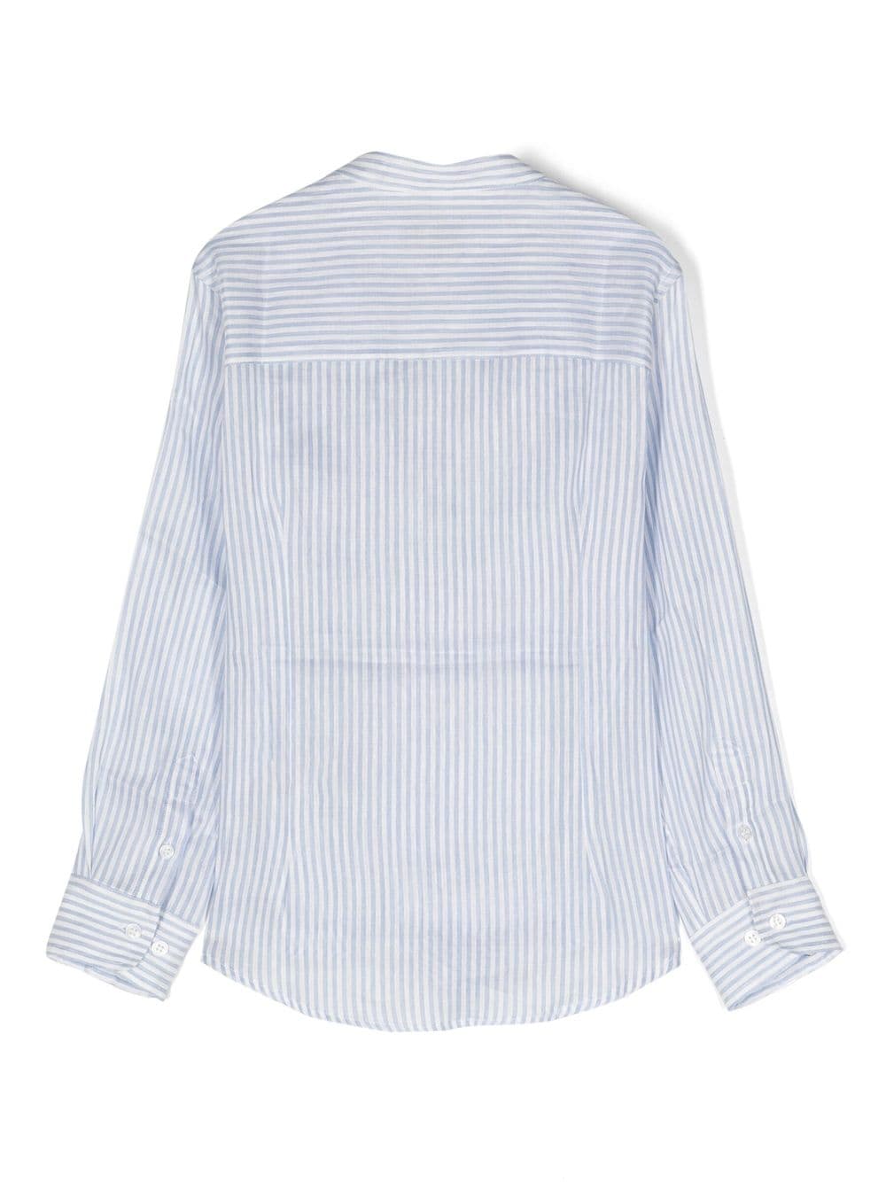 Fay Kids striped collarless shirt - Neutrals