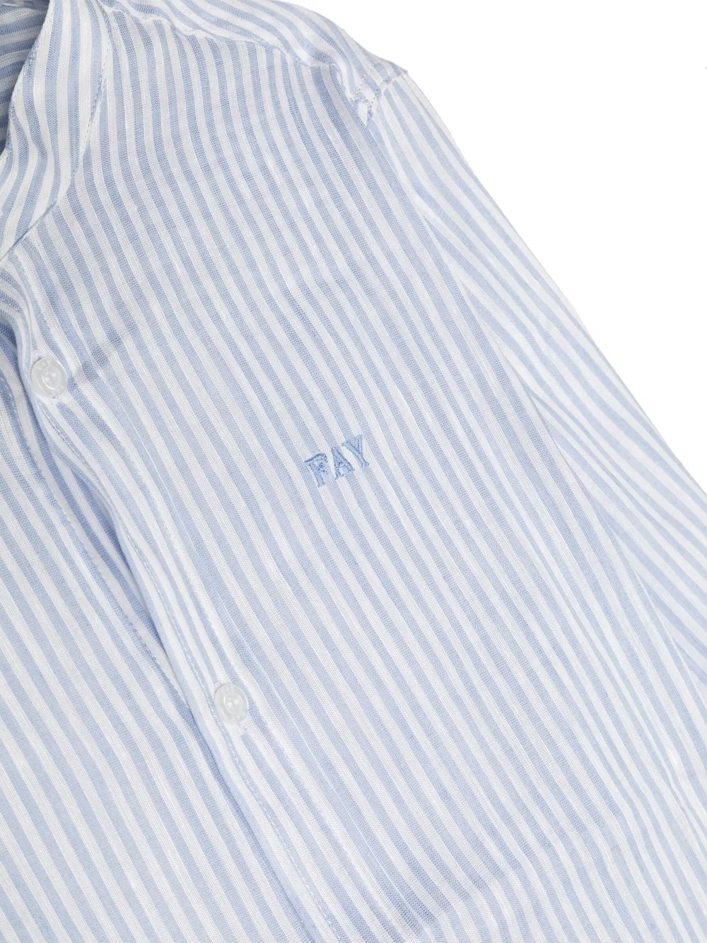 Fay Kids Gestreiftes Hemd ohne Kragen | Tops | Image 3