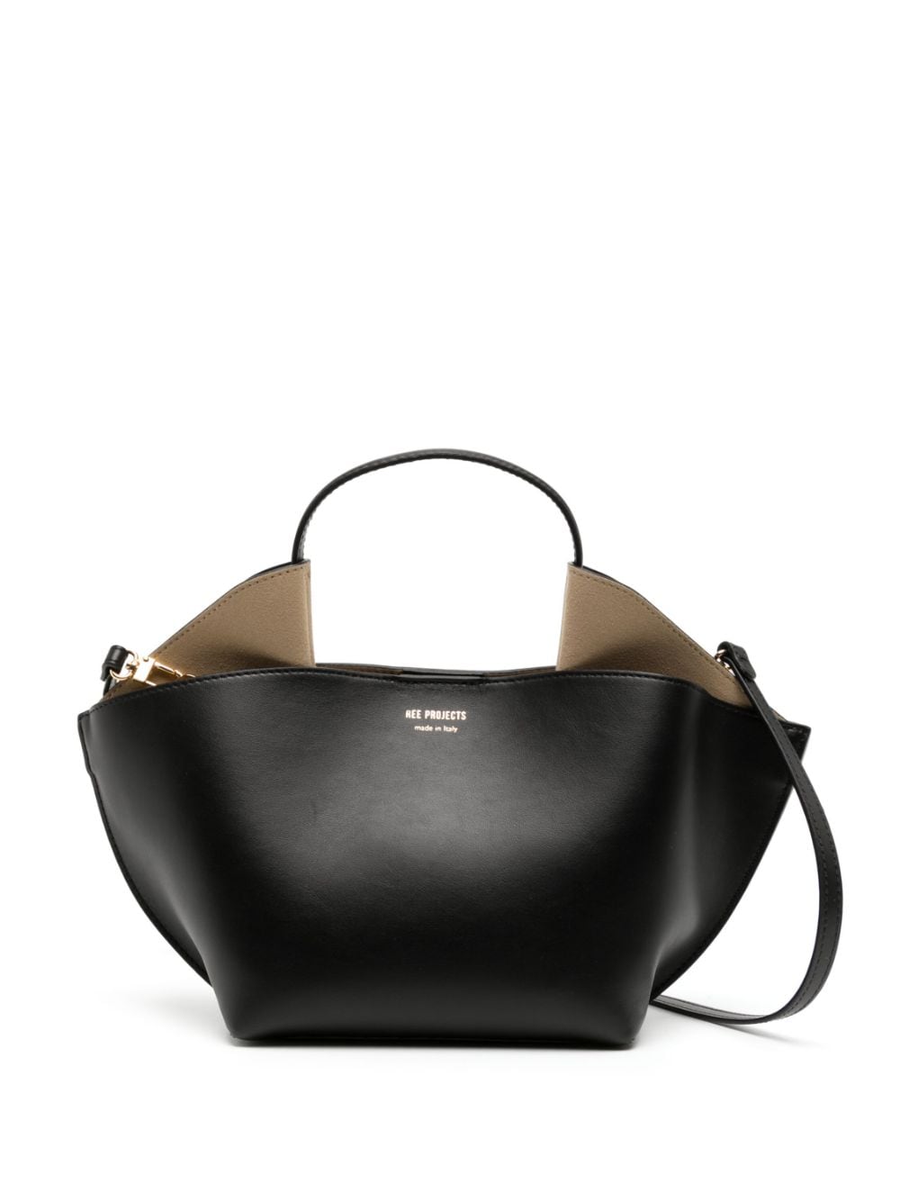 Ree Projects Mini Ann Leather Tote Bag In Black