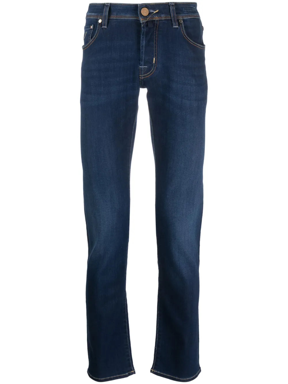 Jacob Cohen Stonewashed Straight-leg Jeans In Blau