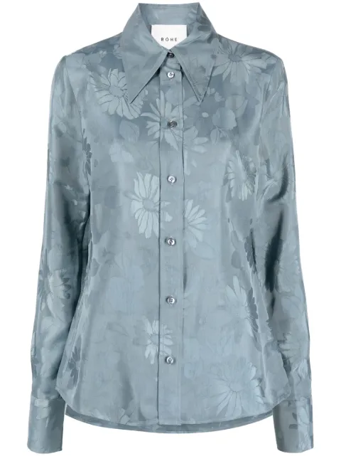 floral-jacquard shirt