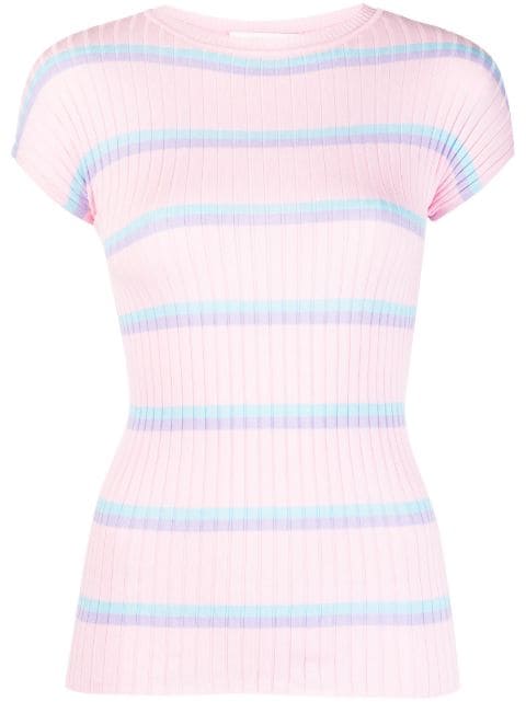 Sportmax playera de canalé a rayas