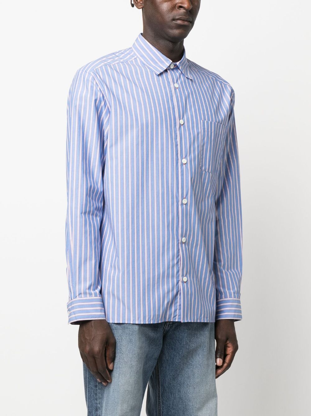 A.P.C. Malo Striped Cotton Shirt - Farfetch