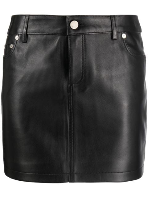 Mainless leather mini skirt 