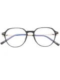 TOM FORD Eyewear T-logo round-frame glasses - Blue