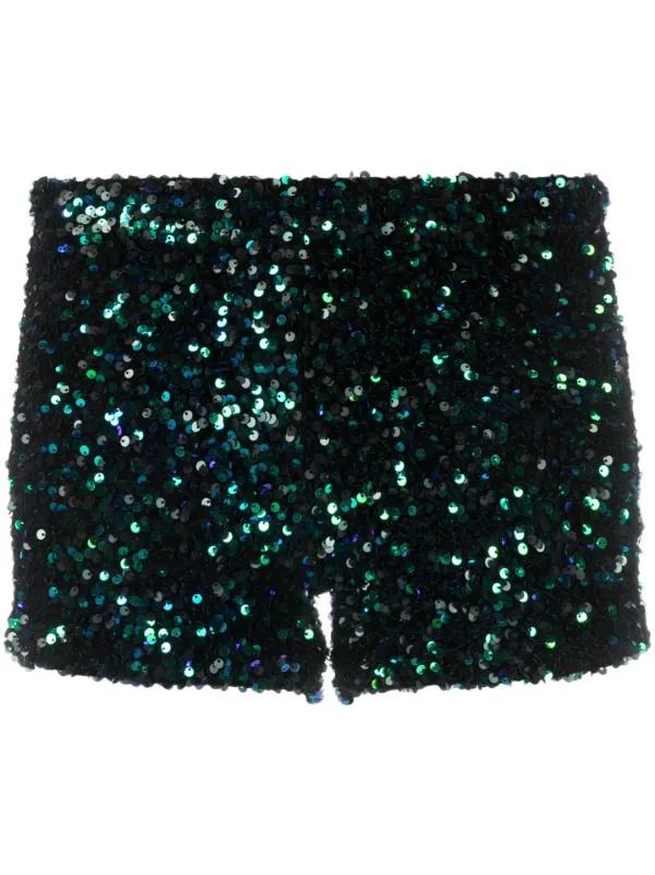 STYLAND sequin embellished Mini Shorts Green FARFETCH PT