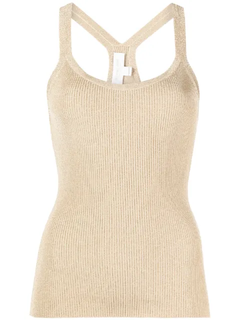 Michael Kors Collection metallic-effect ribbed-knit tank top