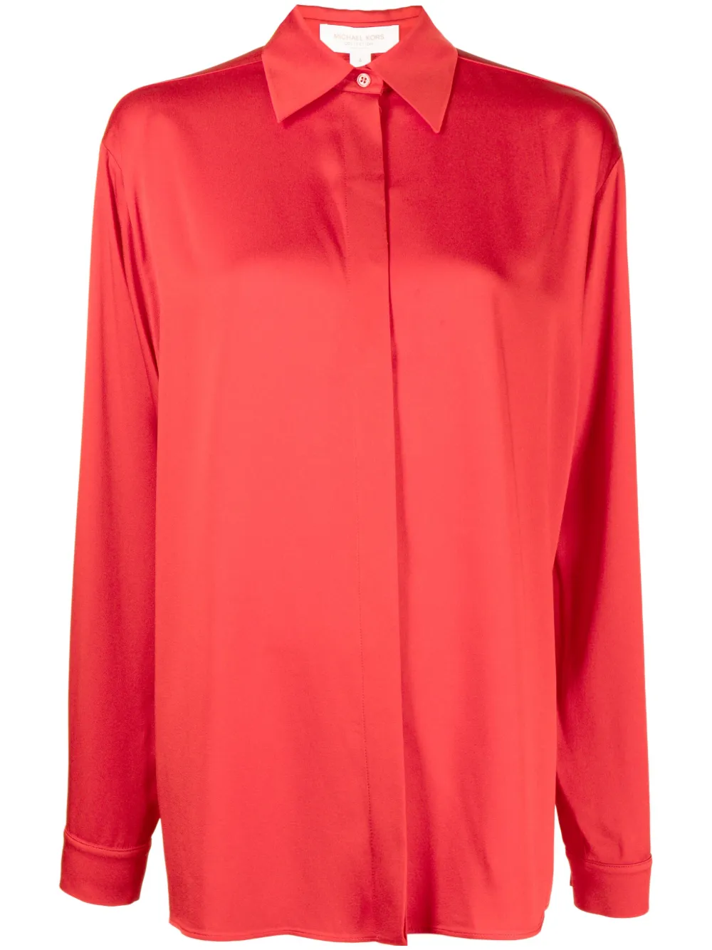 Michael Kors Pointed-collar Long-sleeve Shirt In Red