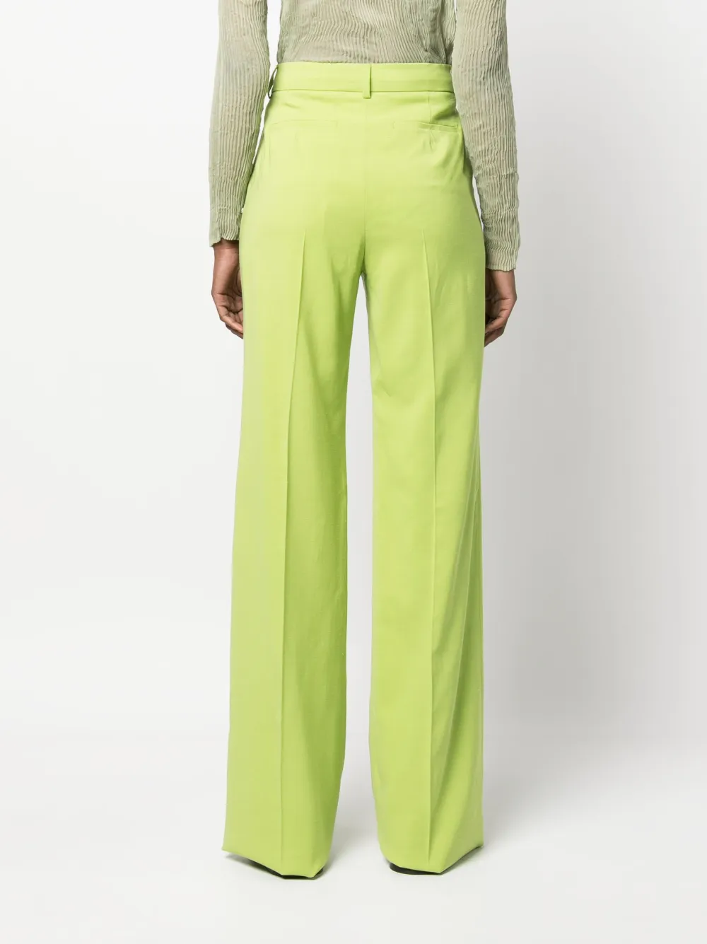 Sportmax High-waisted Wide Leg Trousers In Green