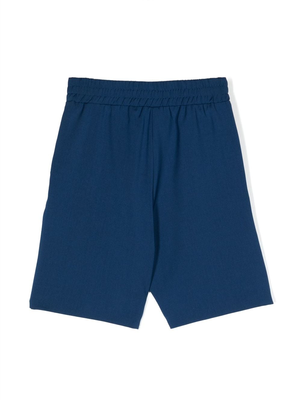 Shop Balmain Button-embellished Wool Shorts In Blue
