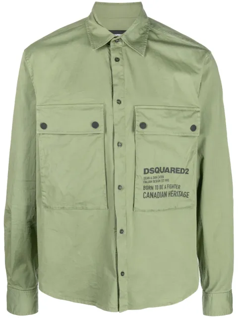 DSQUARED2 logo-detail cotton shirt