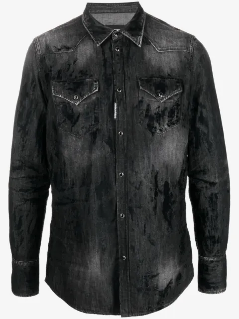 DSQUARED2 distressed-finish denim shirt