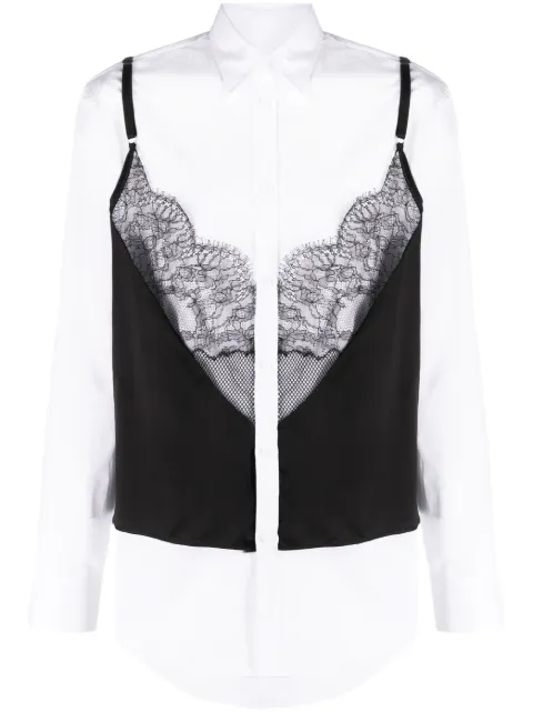 DSQUARED2 layered lace-embellished shirt