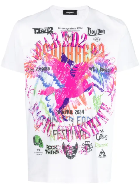 DSQUARED2 graphic-print cotton T-shirt