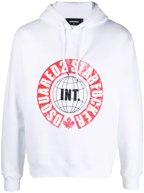 DSQUARED2 graphic-print cotton hoodie