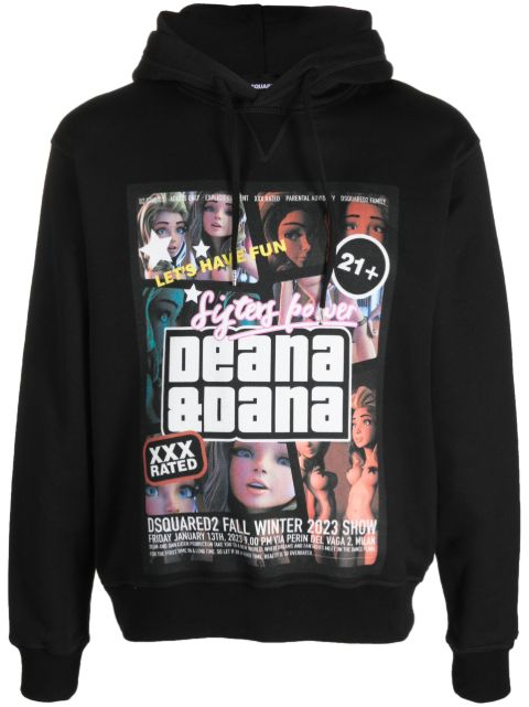 DSQUARED2 graphic-print cotton hoodie Men