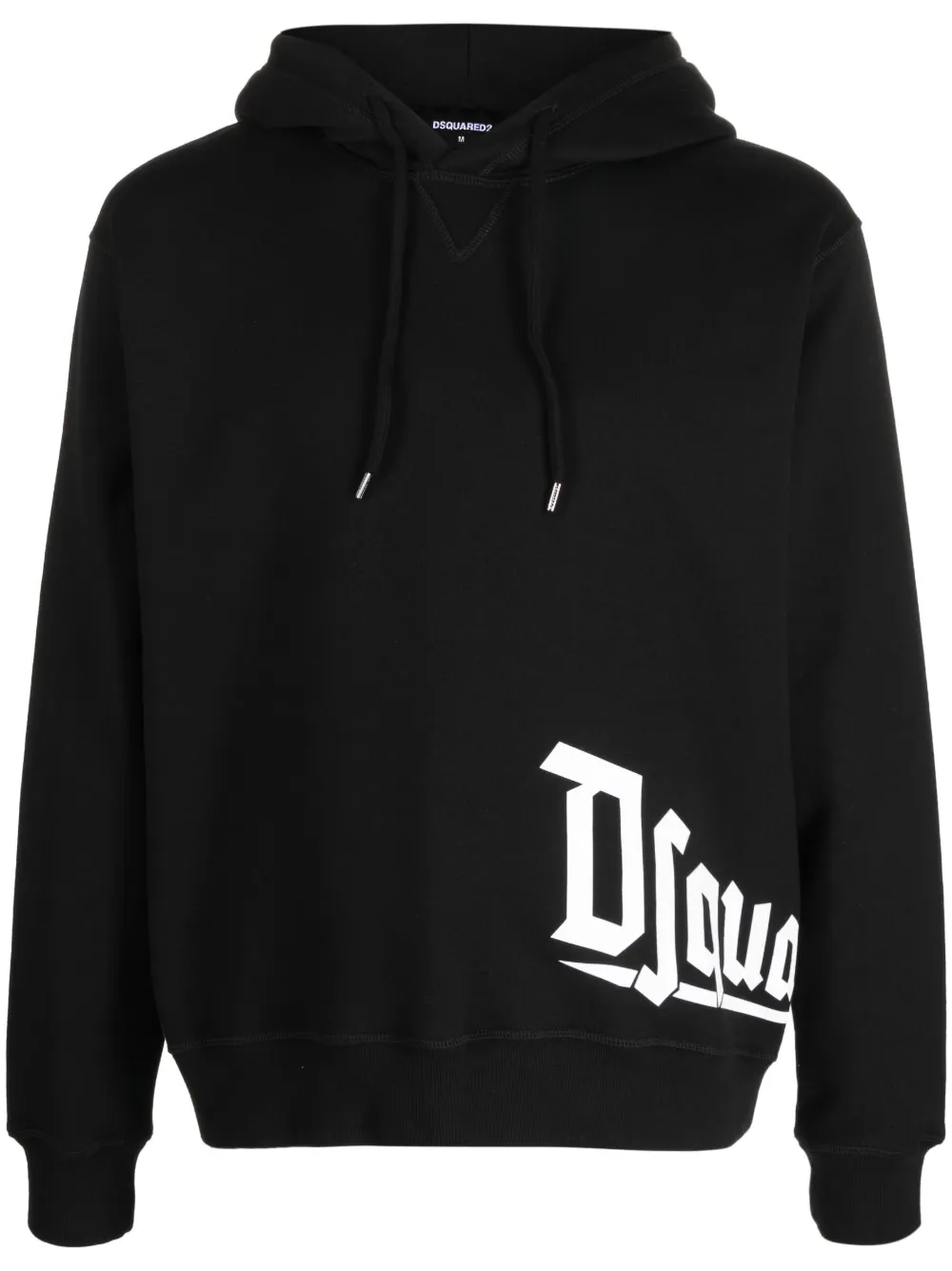 Shop Dsquared2 Logo-print Cotton Hoodie In Black