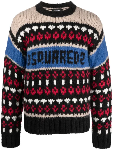 DSQUARED2 crochet-panelling jumper
