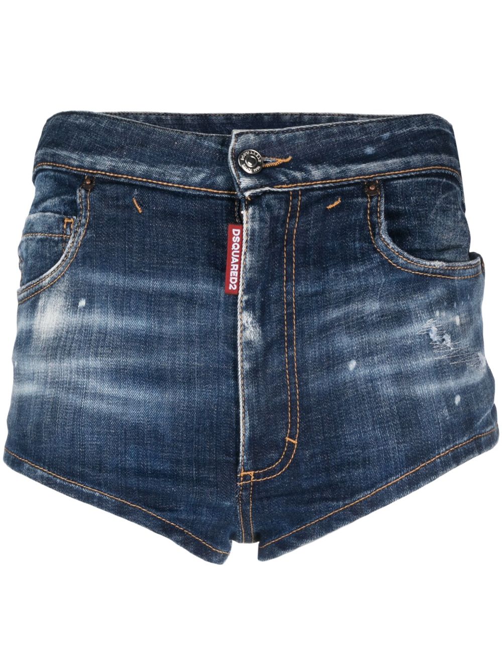 Dsquared2 Logo-patch Denim Shorts In Blue