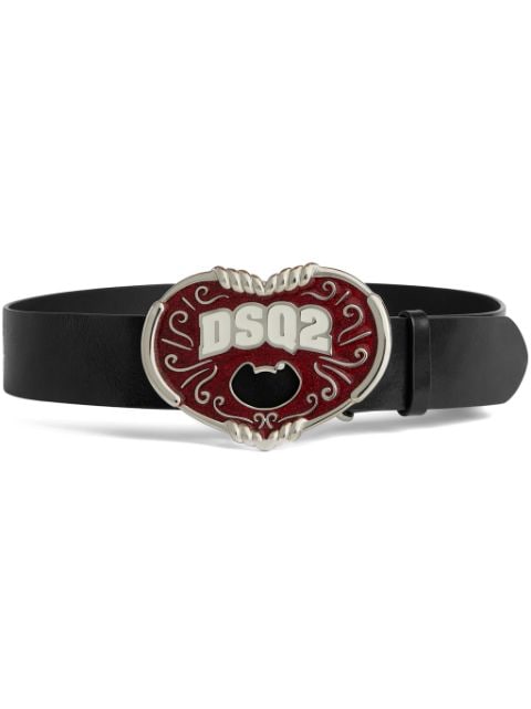 Dsquared2 logo-plaque leather belt
