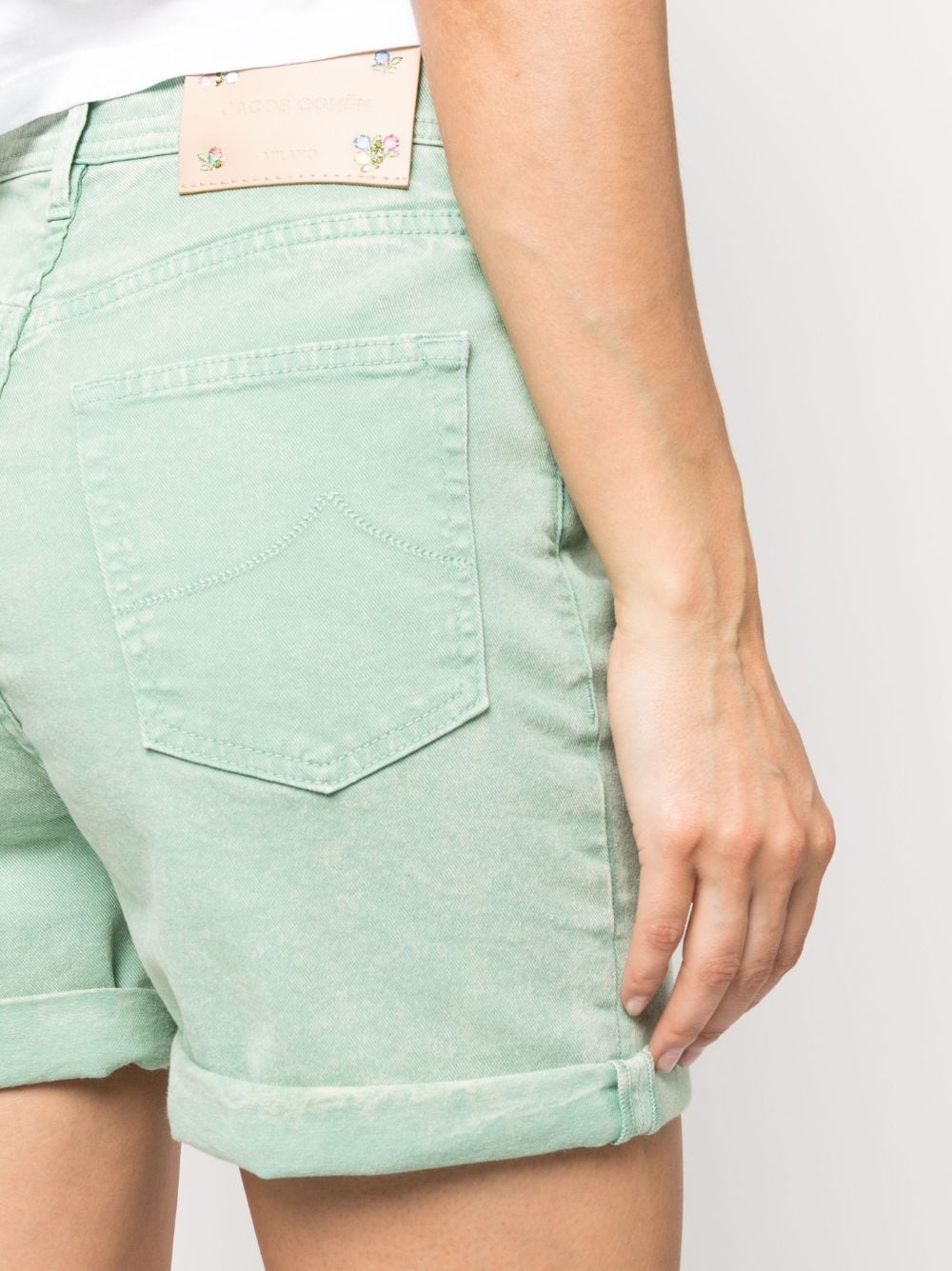 Shop Jacob Cohen Slim-fit Dyed Shorts In Green