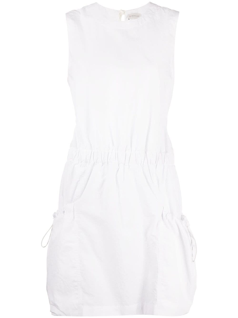 Moncler sleeveless cotton mini dress - White