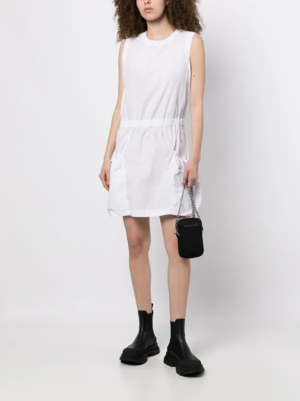 Moncler モンクレール ノースリーブ ミニ シャツ ドレス Moncler ノースリーブ ミニドレス | ホワイト | FARFETCH JP