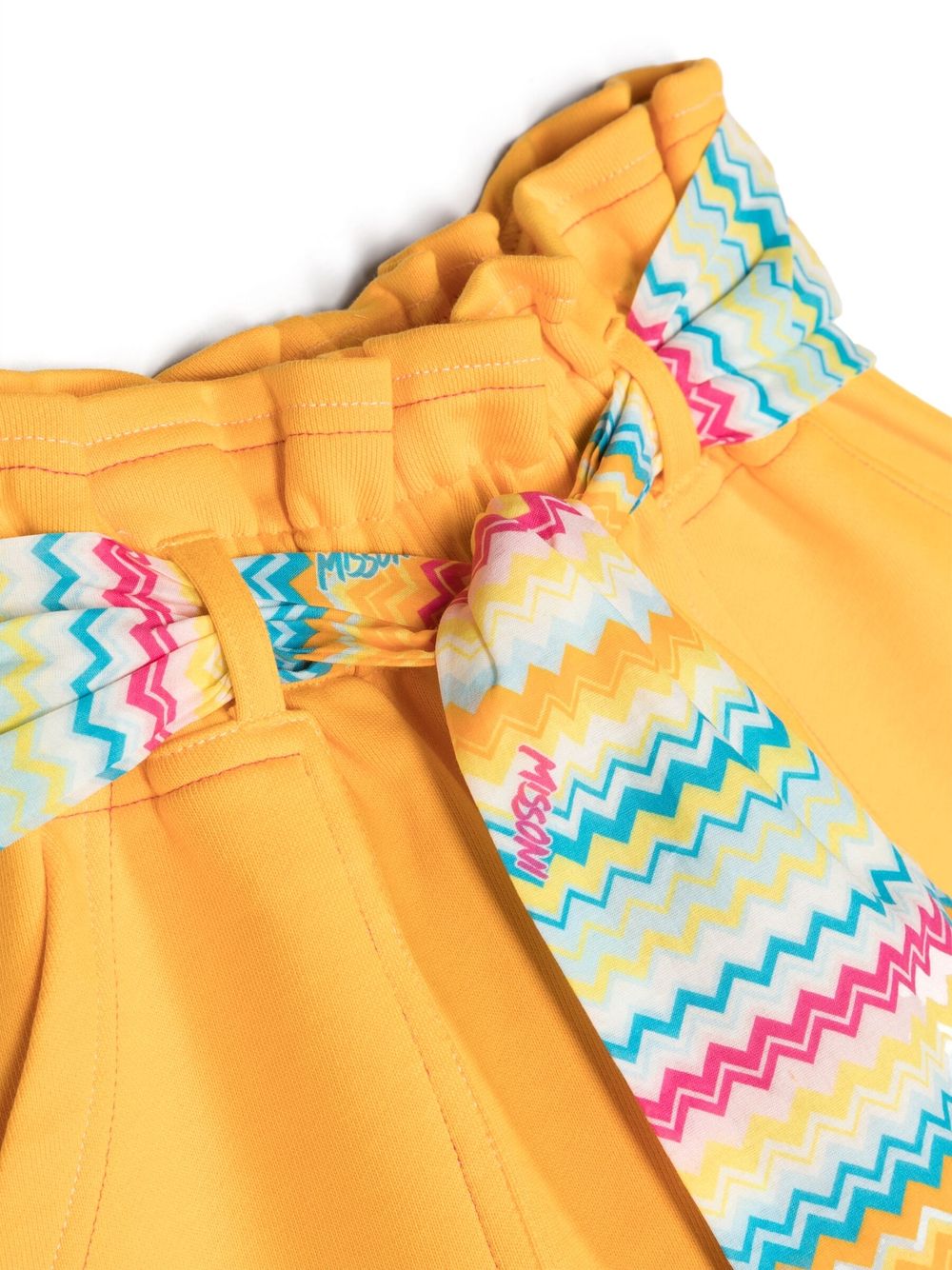 Shop Missoni Draped Casual Shorts In Yellow