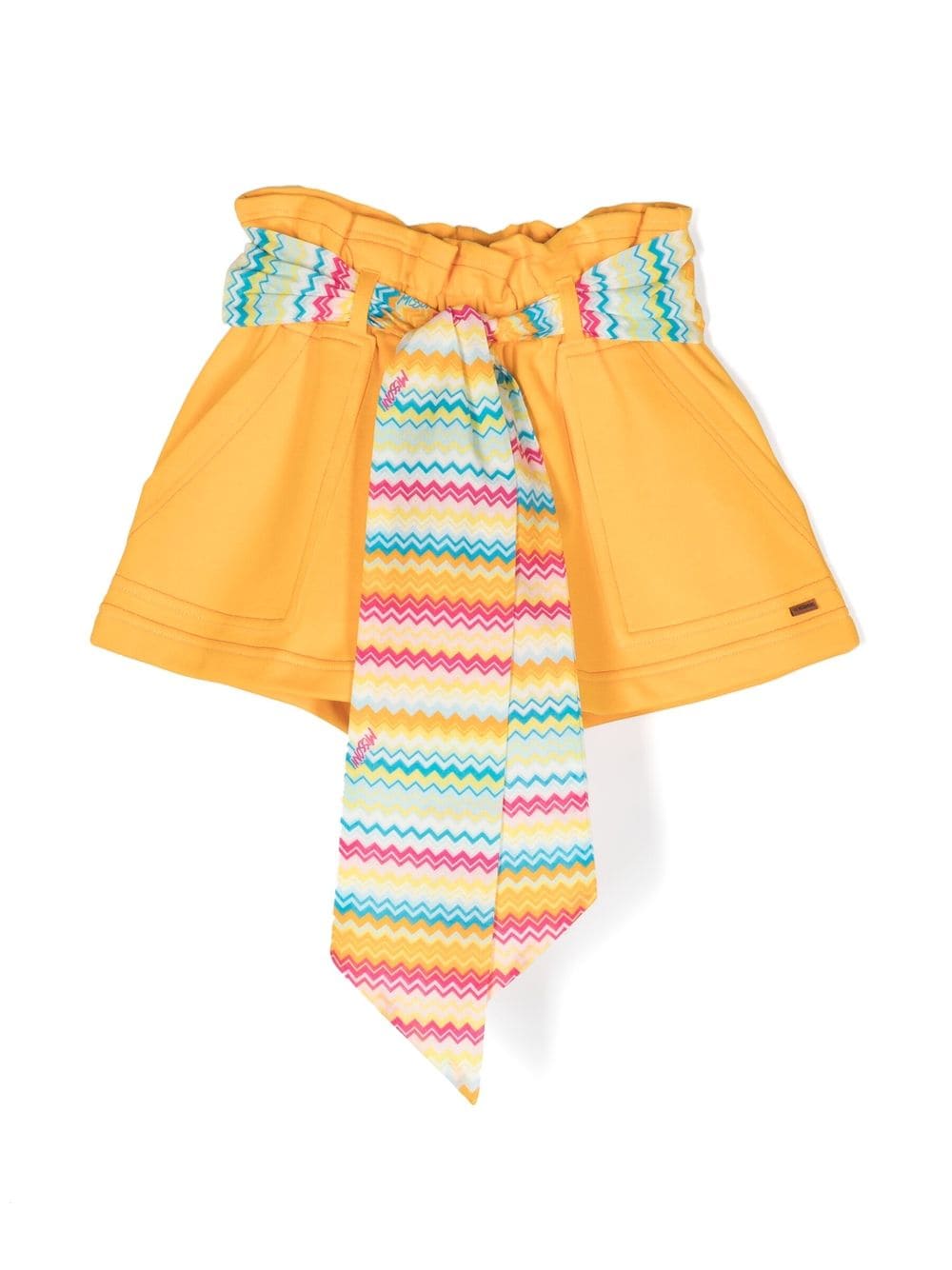 Shop Missoni Draped Casual Shorts In Yellow