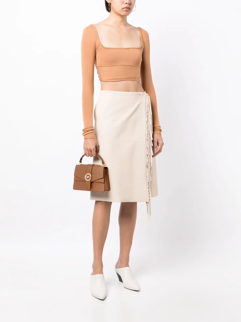 Michael Kors Greenwich leren crossbodytas - Bruin