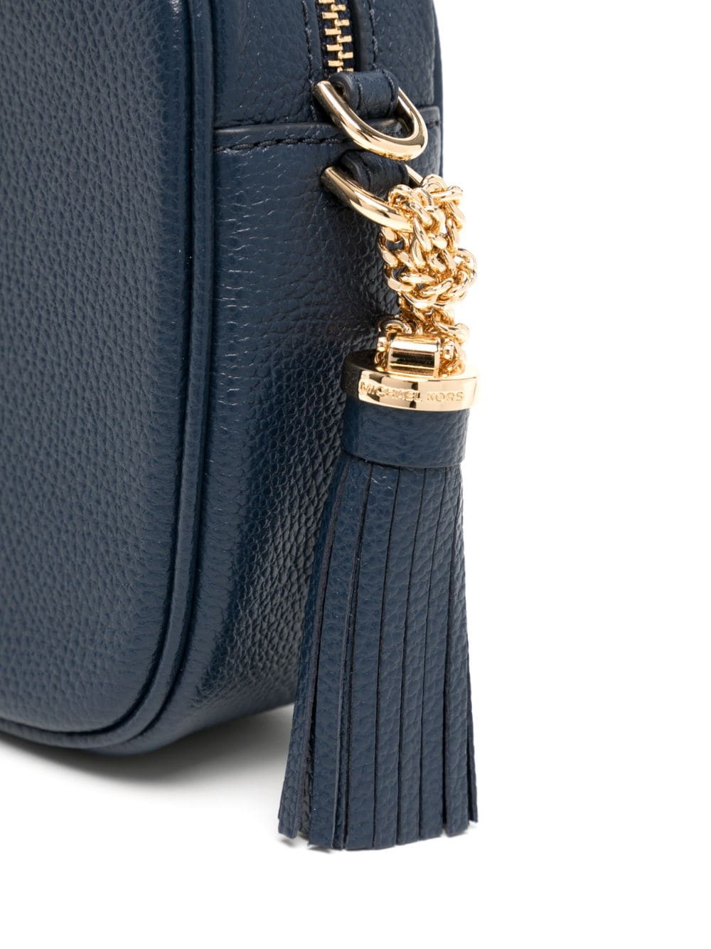 Italian Leather Camera Cross-Body Bag With Tassel (Gold Finish