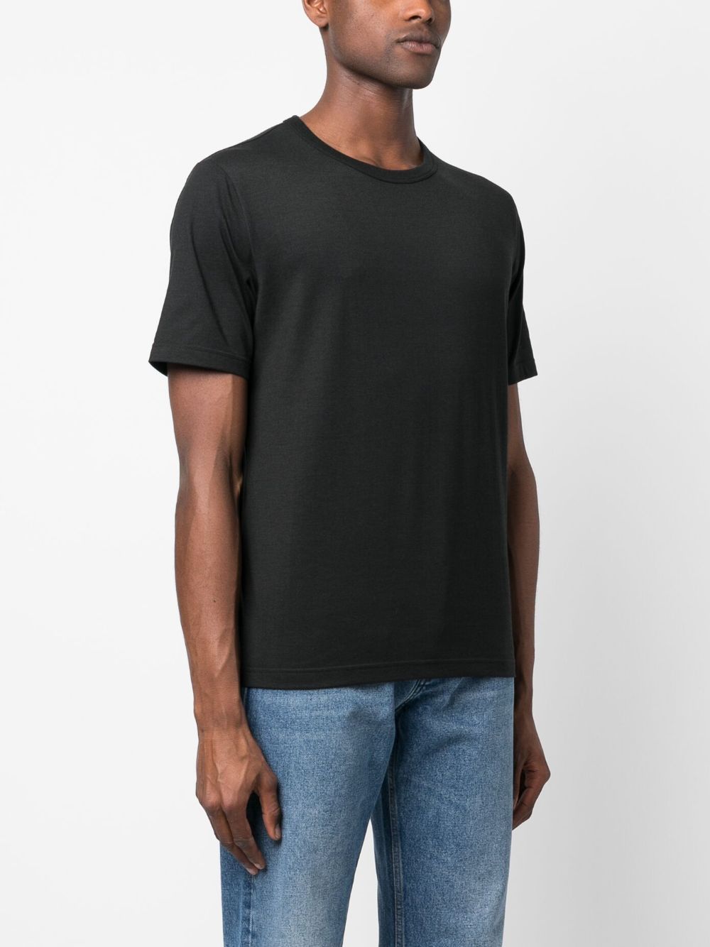 Shop Séfr Luca Short-sleeve Round-neck T-shirt In Black