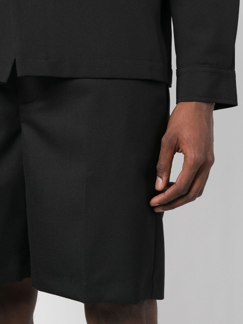 Shop Séfr Sven Knee-length Tailored Shorts In Black