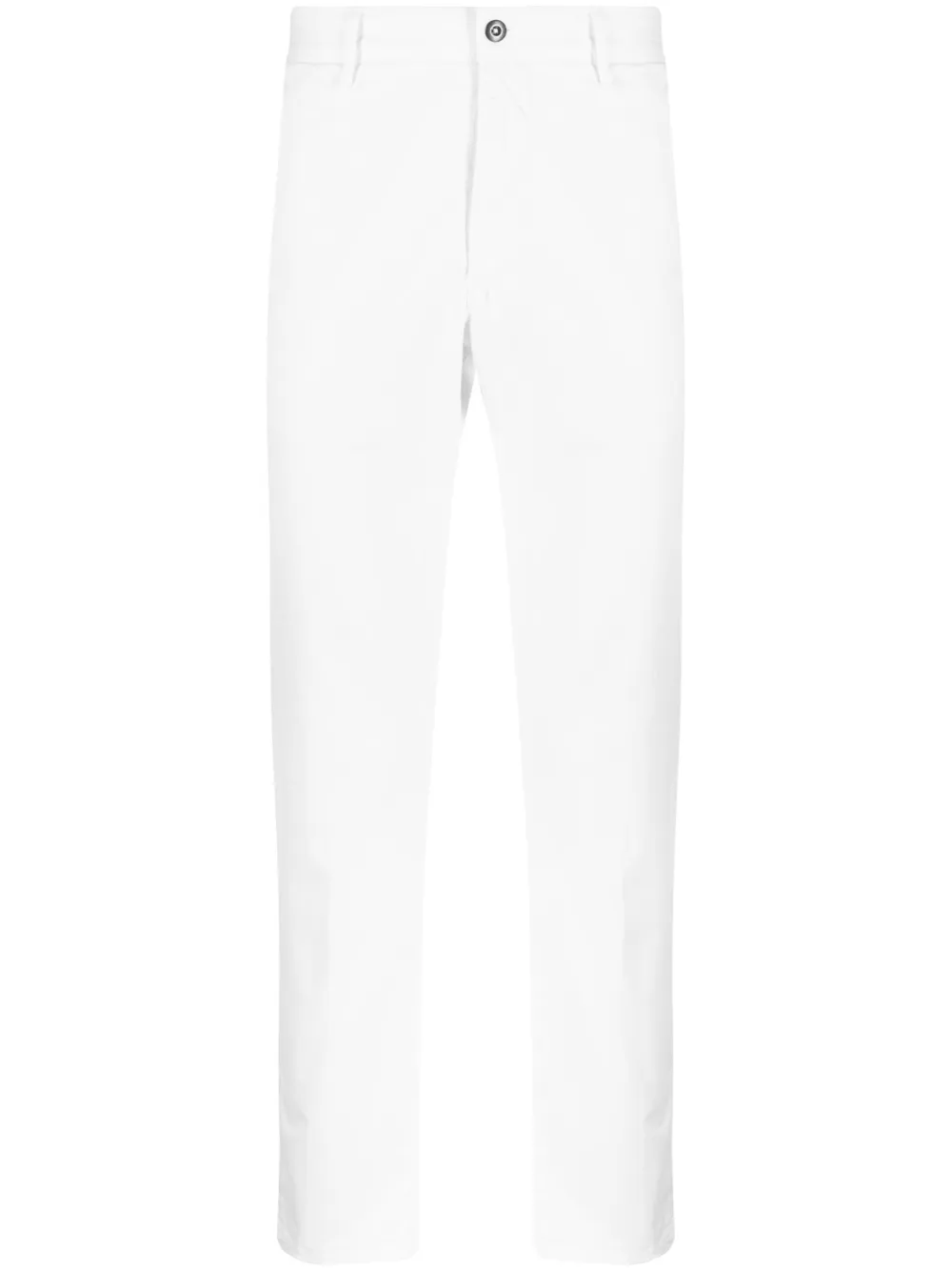 Incotex Plain Cotton Chino Trousers In Bianco