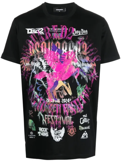 DSQUARED2 graphic-print cotton T-shirt