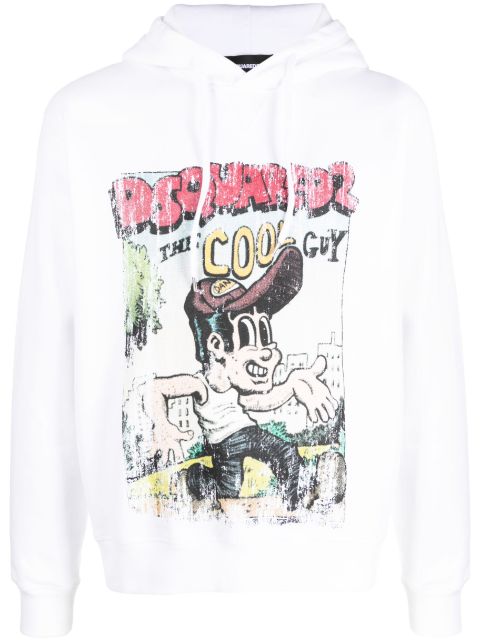 DSQUARED2 graffiti-print cotton hoodie Men