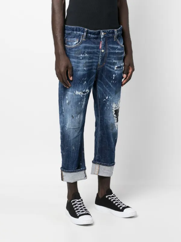 DSQUARED2 distressed-finish Cropped Jeans | Blue | FARFETCH
