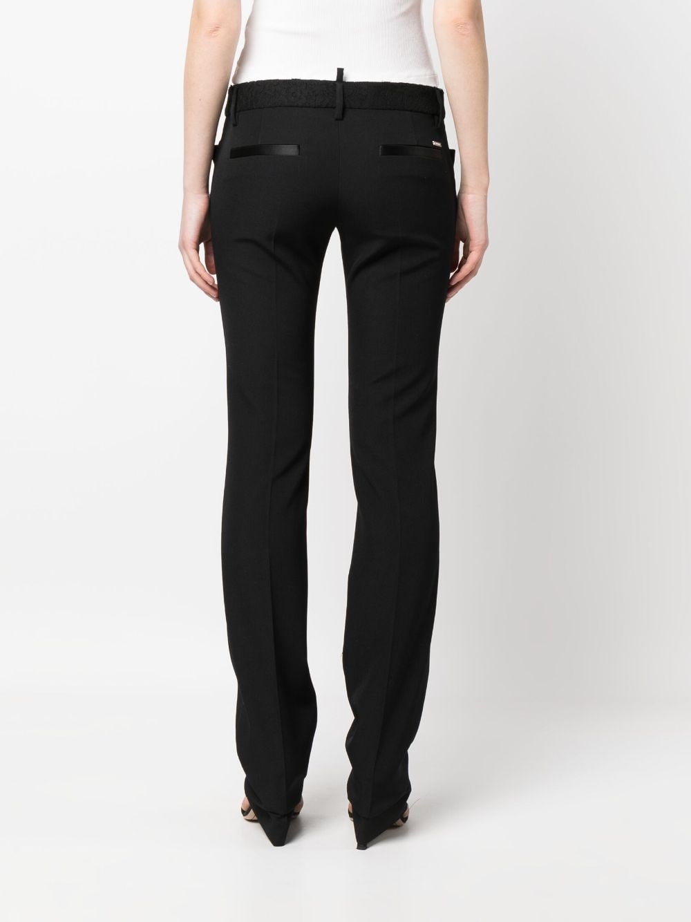 Shop Dsquared2 Slim-cut Virgin Wool Trousers In Black