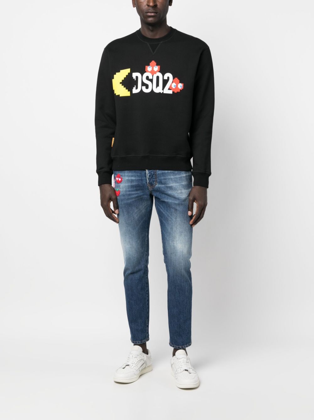 Dsquared2 Sweater met logoprint - Zwart