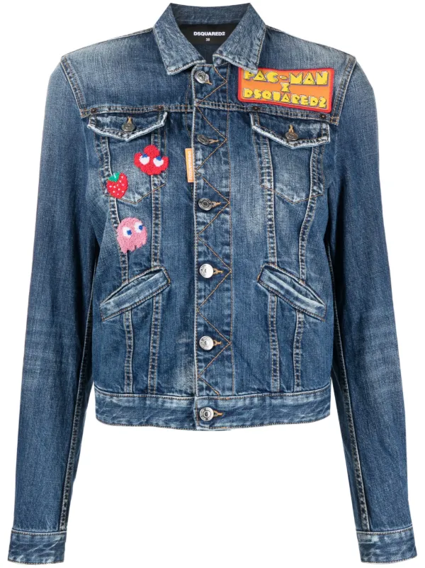 DSQUARED2 x Pac Man Applique Denim Jacket Farfetch