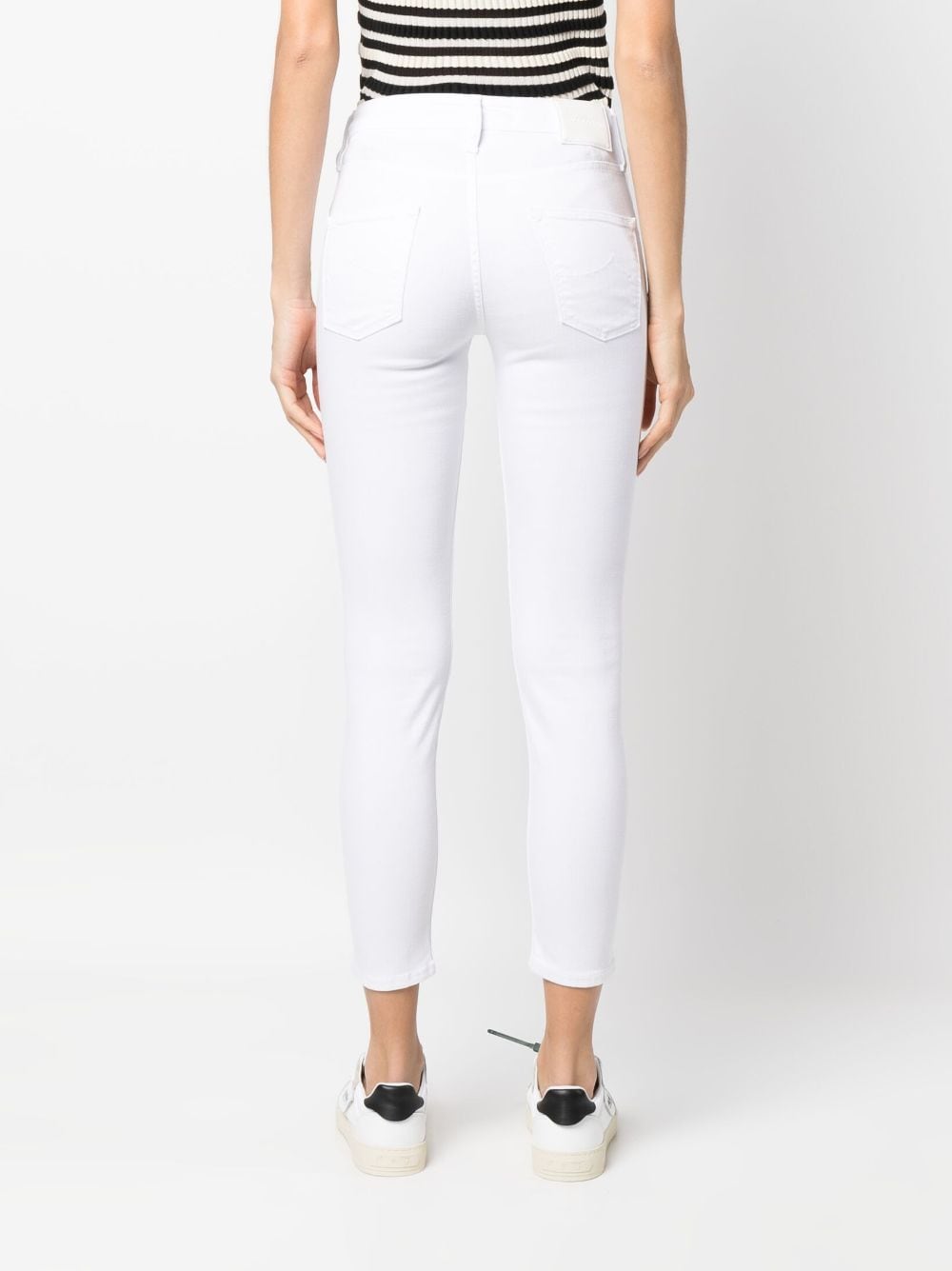 Shop Jacob Cohen Cropped Skinny Jeans In White