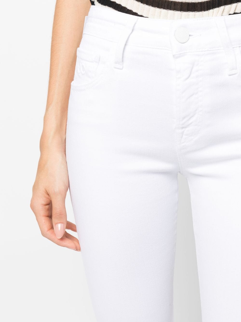 Shop Jacob Cohen Cropped Skinny Jeans In White