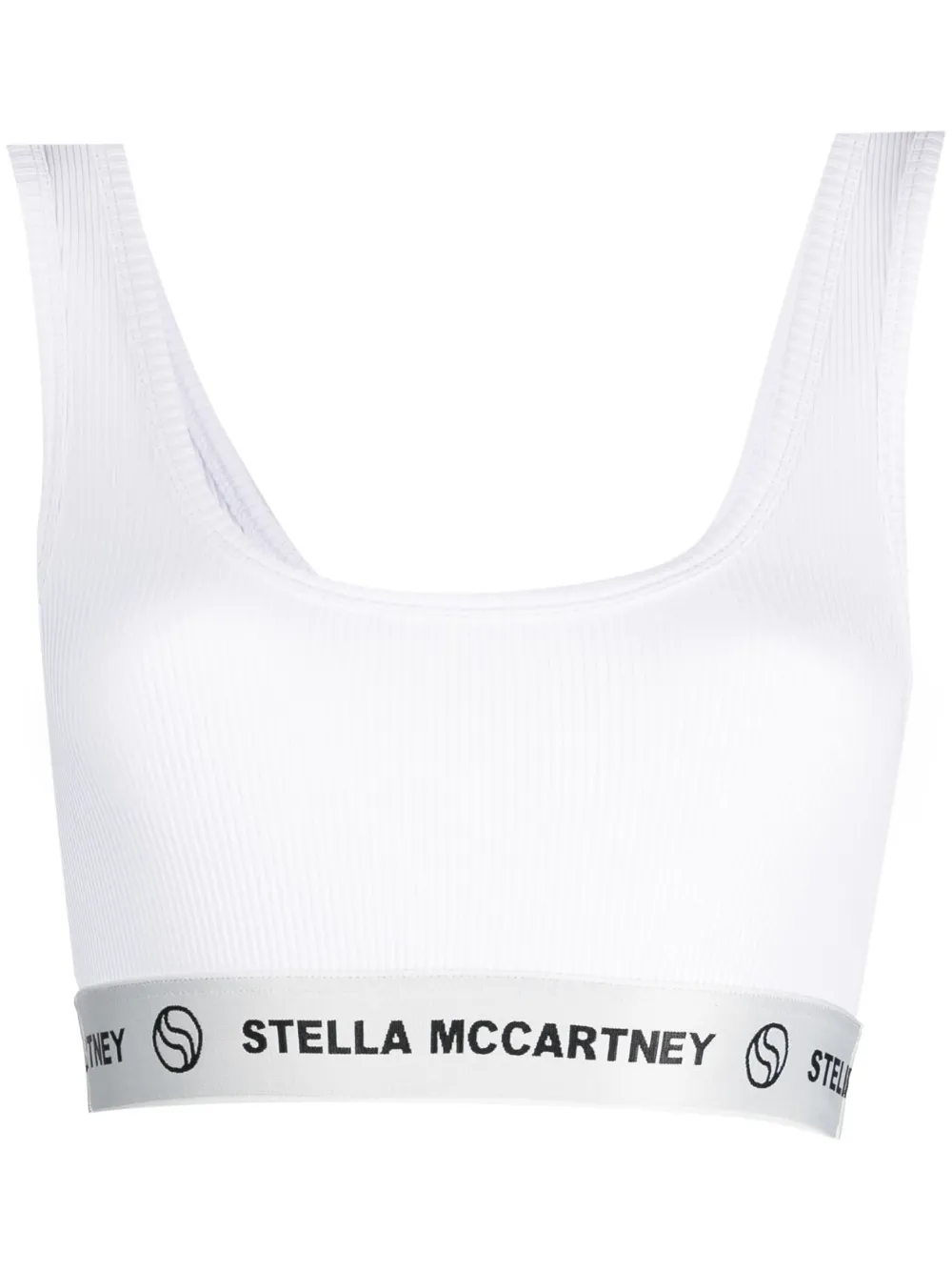 Stella Mccartney S-wave Tape Crop Top In Weiss
