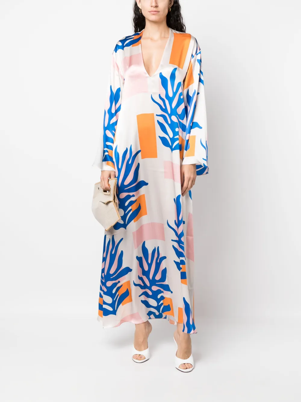 Raquel Diniz Flared maxi-jurk - Wit