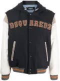 DSQUARED2 layered hooded varsity jacket - Blue