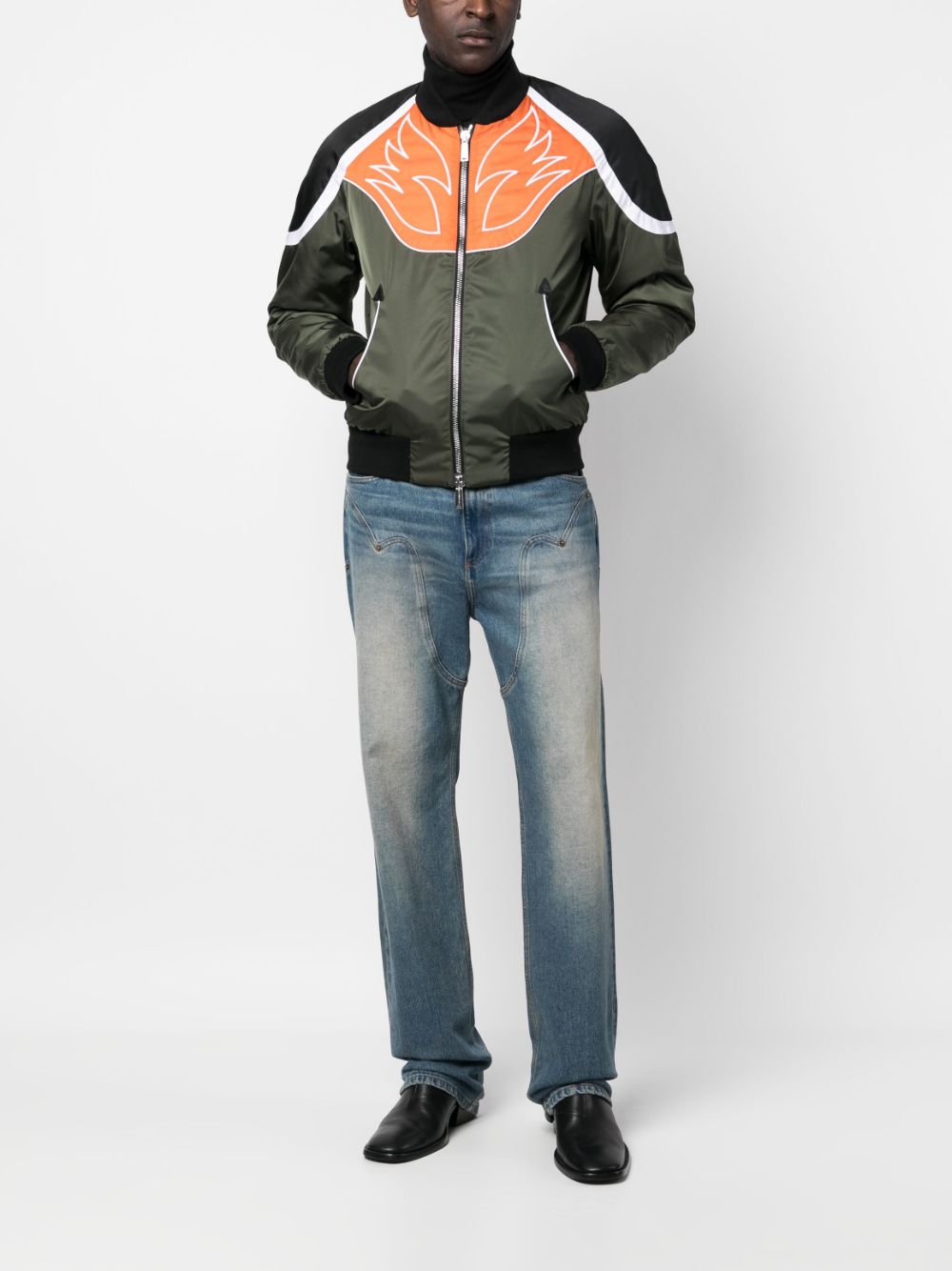 Dsquared2 Bomberjack met vuur patroon - Groen