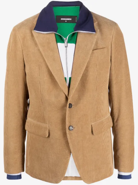DSQUARED2 layered-effect single-breasted blazer